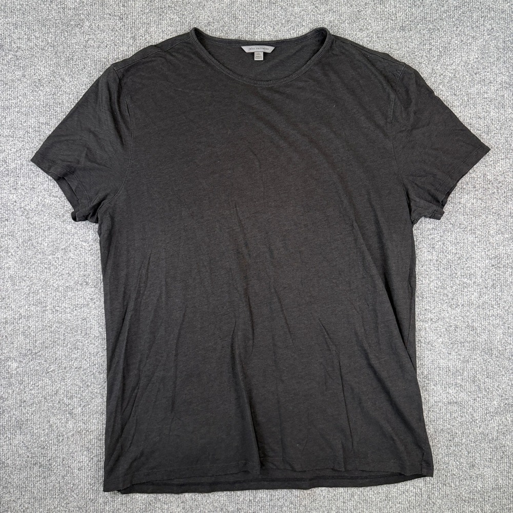 John Varvatos T Shirt Mens 2XL Black Ramie Viscose Short Sleeve Lounge Comfy